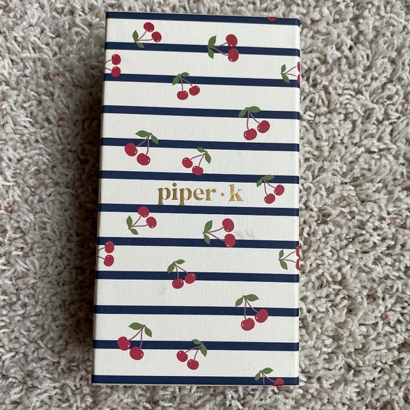 PIPER K NIB Cherry with gold accents Bag Charm & Key Chain - Picture 2 of 3